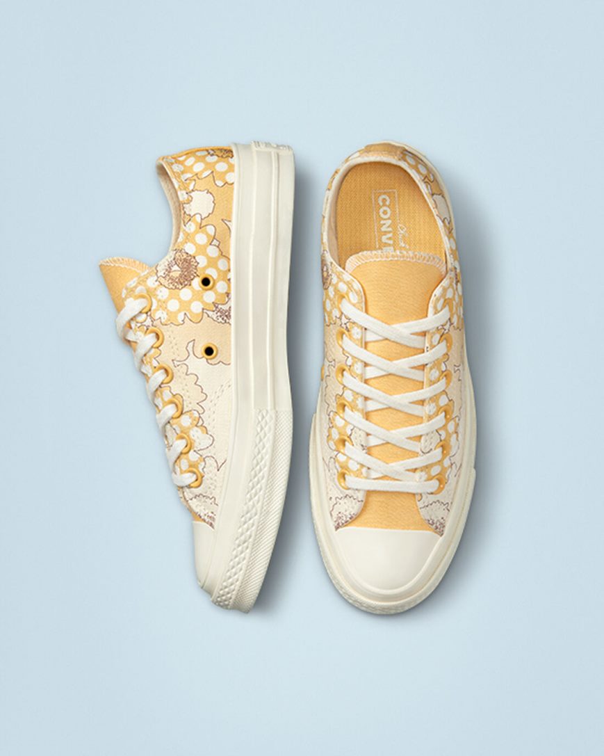 Tenisky Nizke Converse Chuck 70 Crafted Florals Damske Mango Čierne | SK IFQDB0